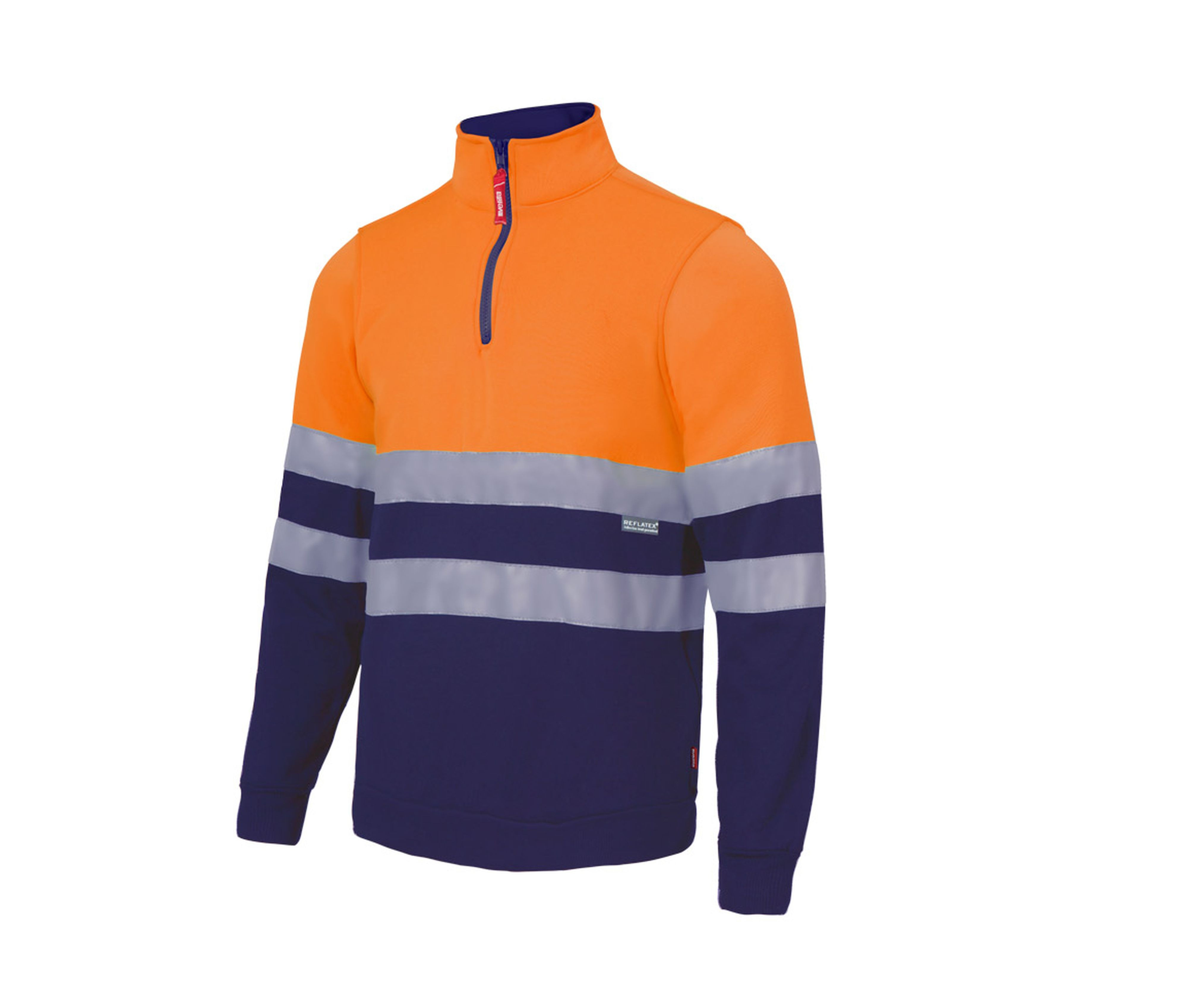TWO-TONE HIGH VISIBILITY ZIP SWEATSHIRT