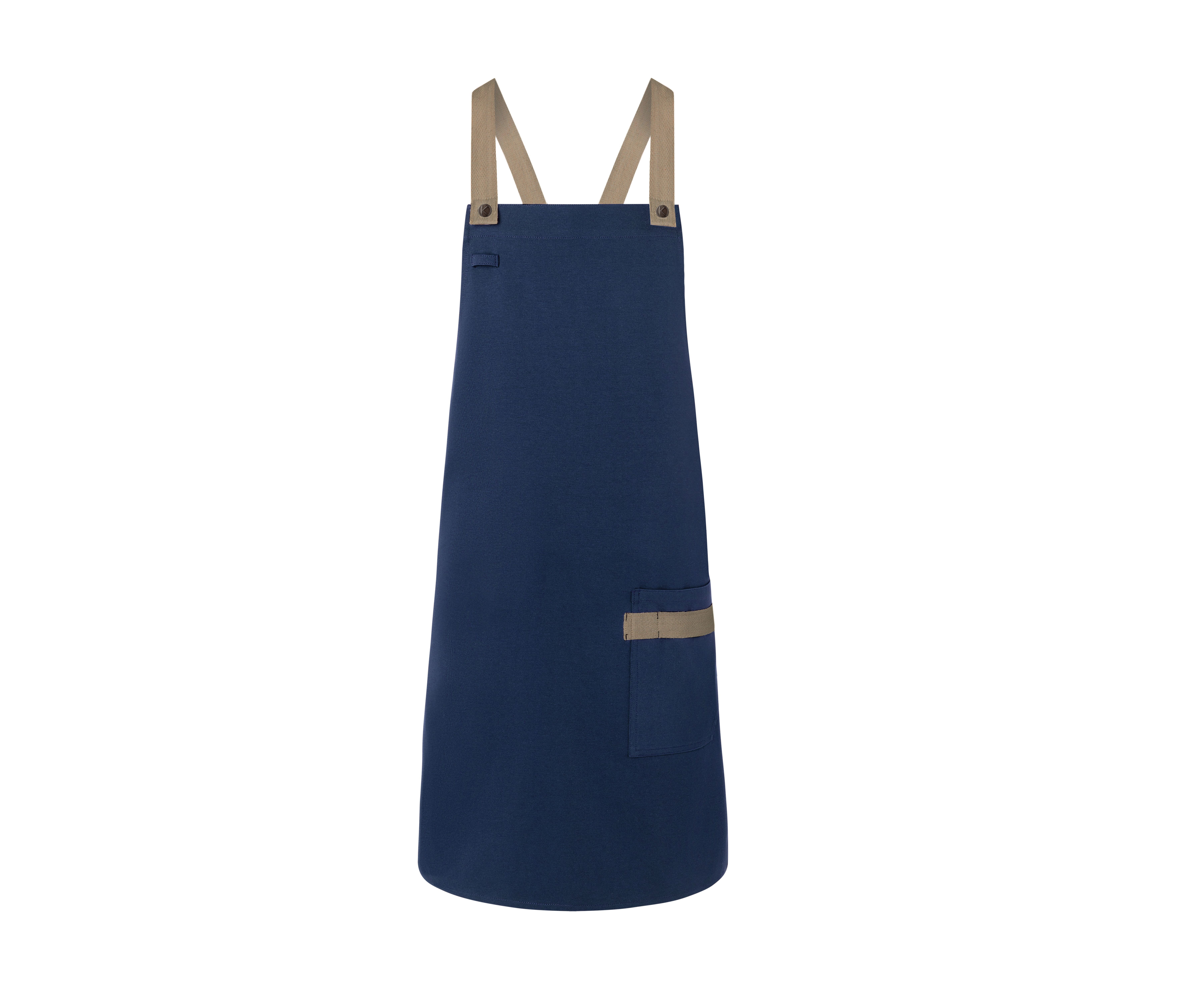Bib Apron Urban-Look with Cross Straps and Pocket
