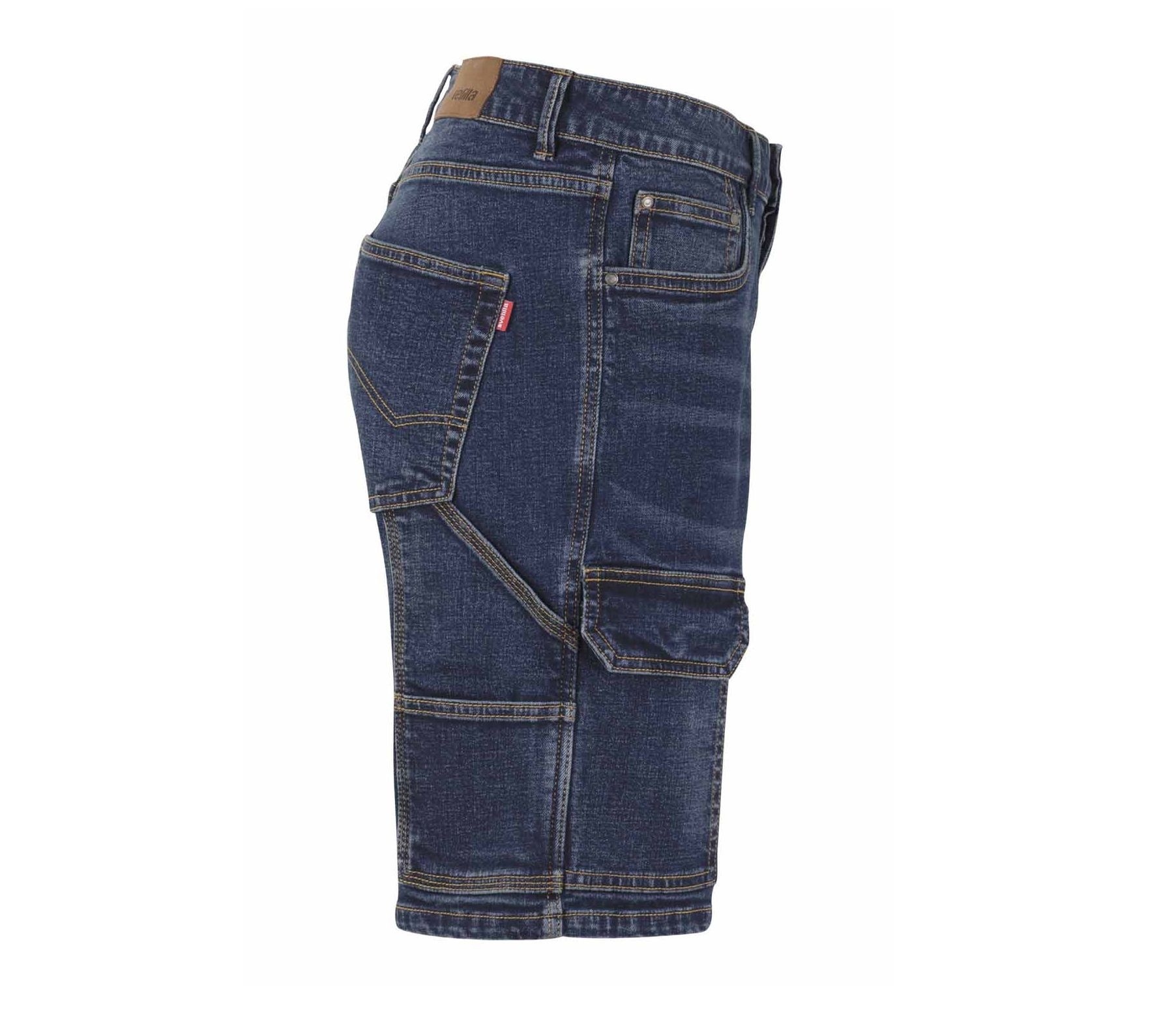 MULTI-POCKET STRETCH DENIM BERMUDA SHORTS