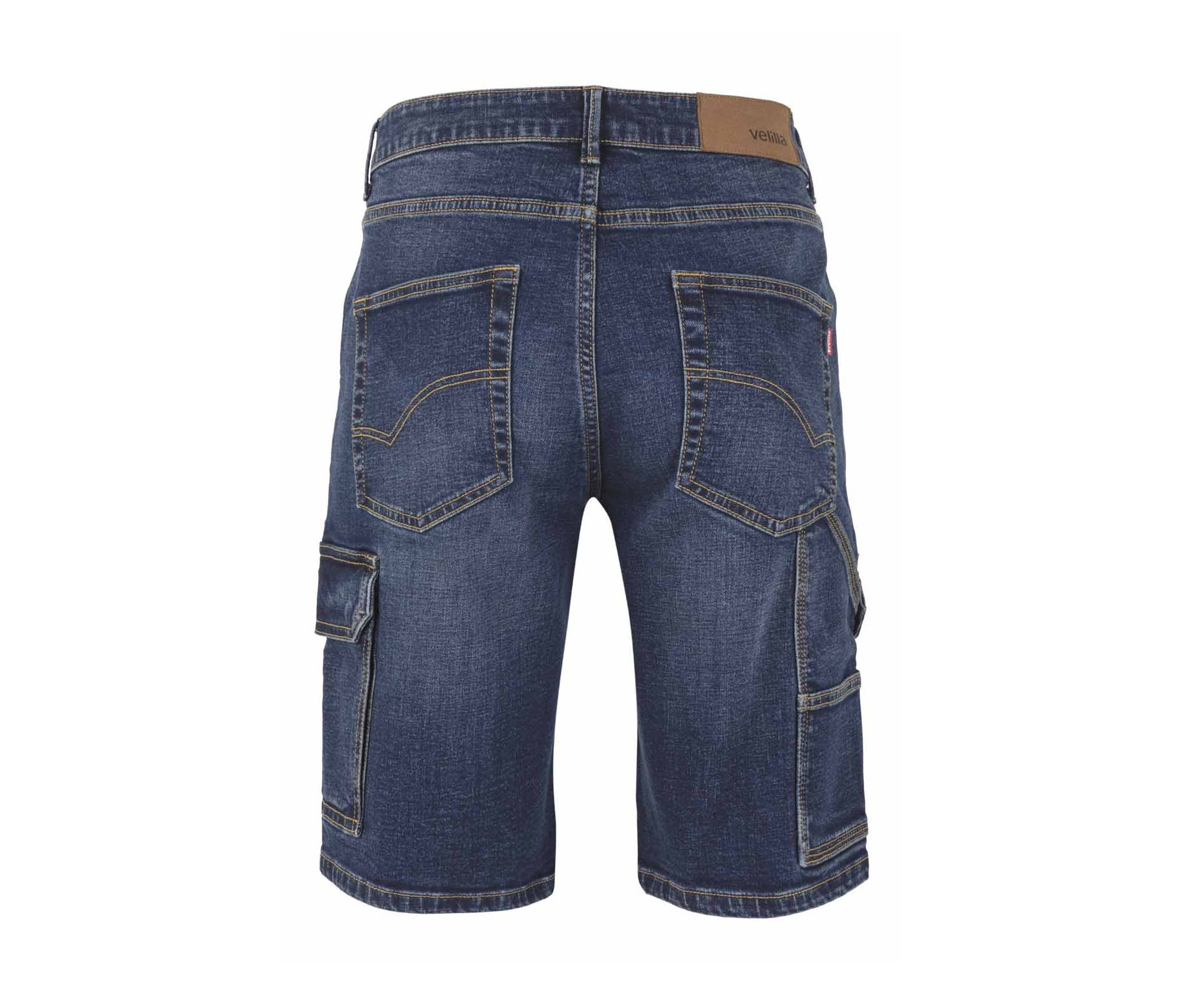MULTI-POCKET STRETCH DENIM BERMUDA SHORTS
