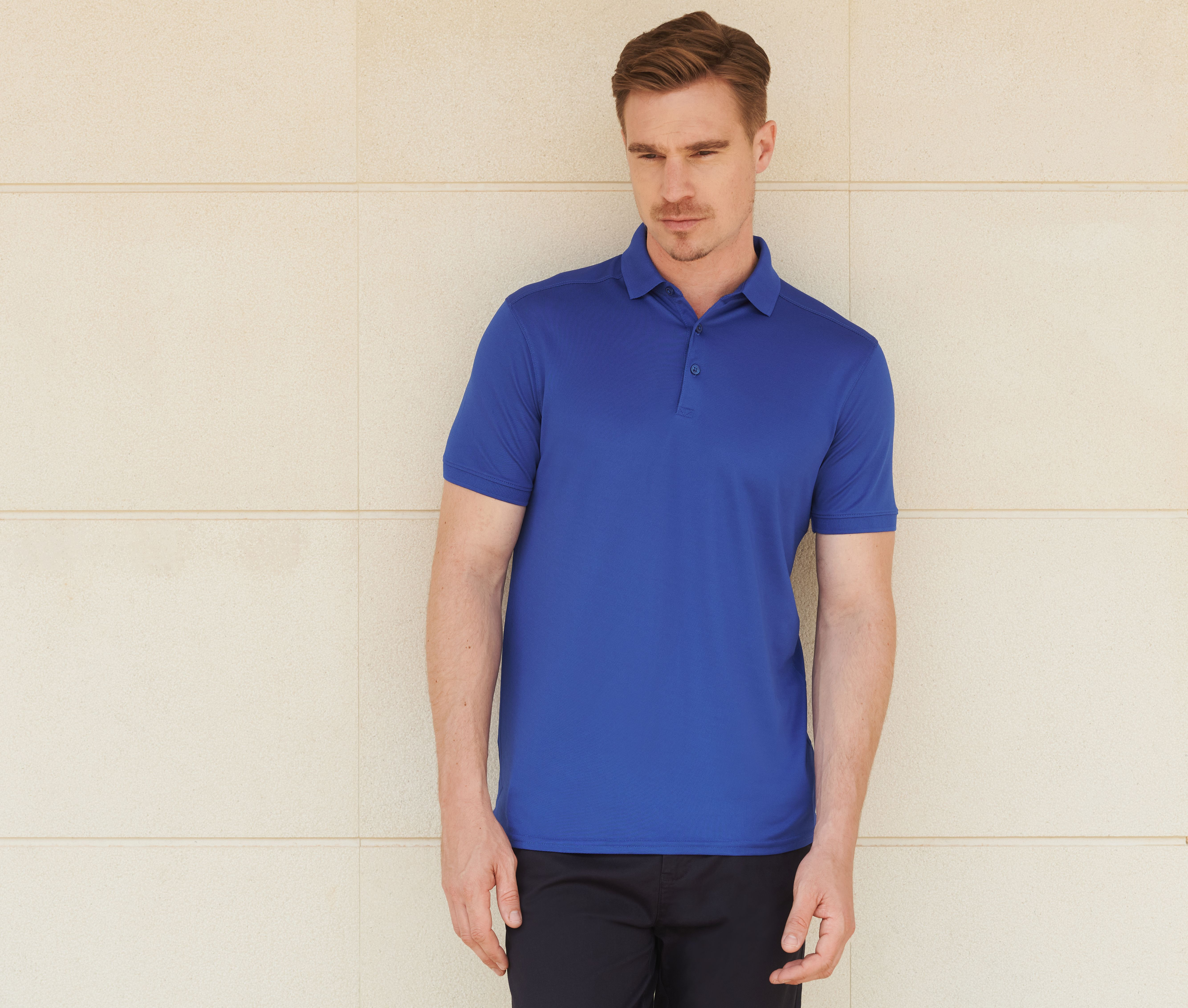 MEN’S STRETCH POLYESTER POLO SHIRT